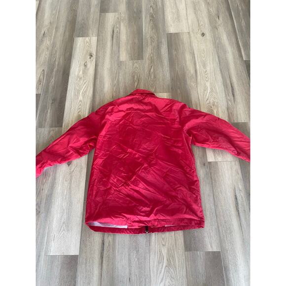 Vintage 90’s Red Nike Full Zip Windbreaker Jacket Red Retro White Trim Large - Picture 5 of 5